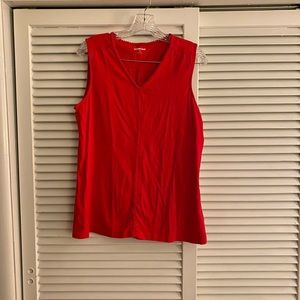 Red sleeveless top